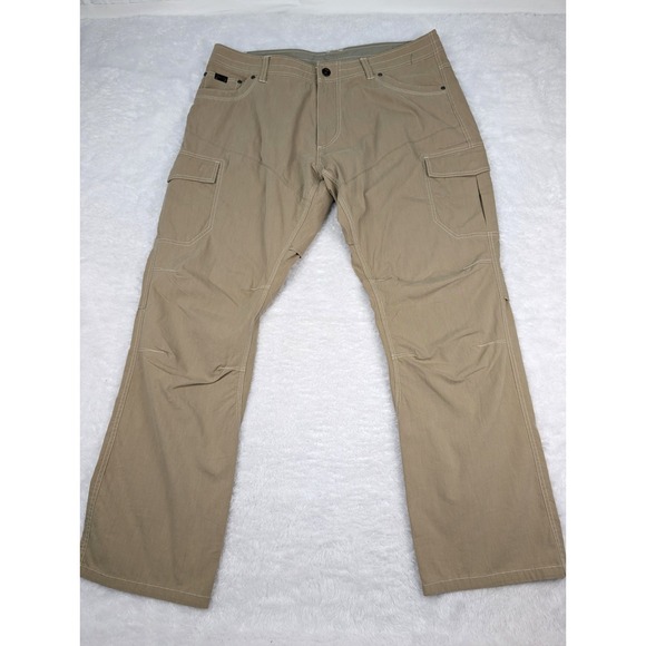 Kuhl Other - Kuhl Cargo Pants Men's 38x30 Khaki Cotton Blend Flat Front Hiking Workwear